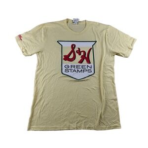 Local Vyntage T-Shirt Men L Yellow S&H‎ Green Stamps Logo Cotton USA Streetwear